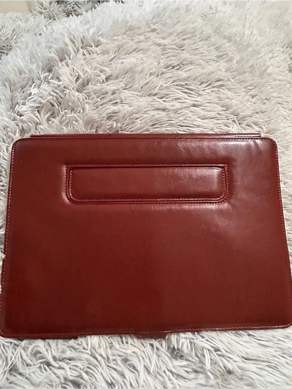 Leather Tablet Folio in Rust Brown